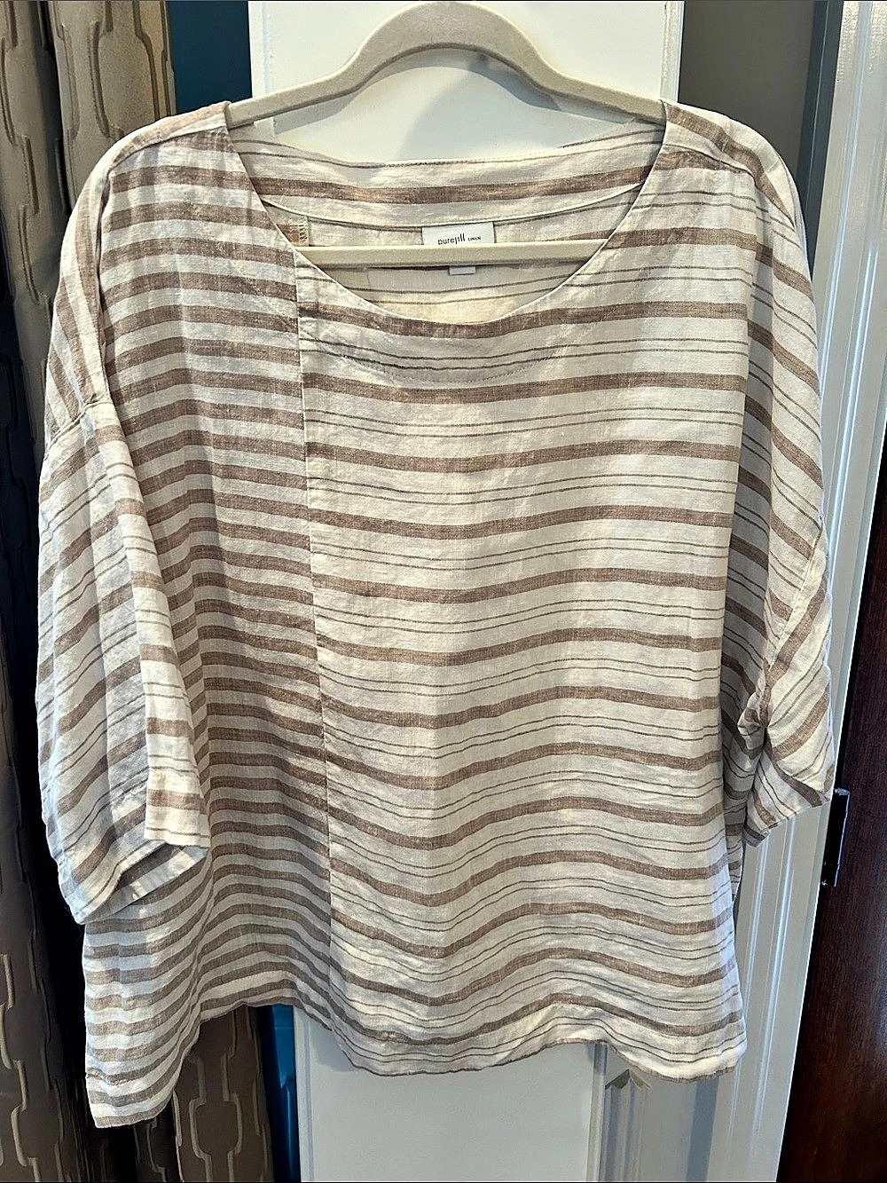 J. Jill Striped Tunic in Brown & Cream